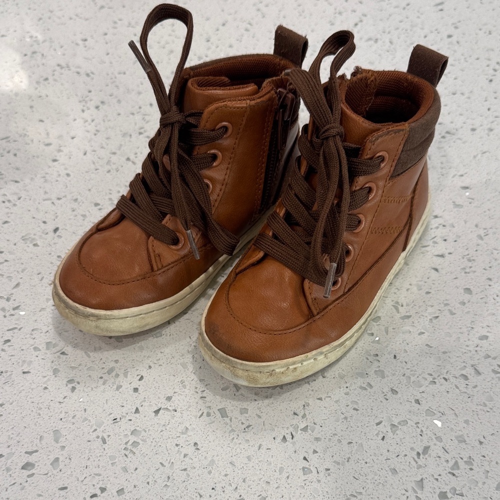 Brown Kids High-Top Shoes
